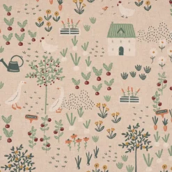 SCHÖNER LEBEN. Tischläufer Leinenlook Farmhouse Cozy View Bauernhof Garten natur weiß mint 40x160cm