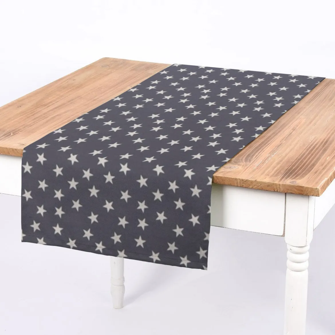 SCHÖNER LEBEN. Tischläufer Little Star Twilight Sterne blau weiß 40x160cm