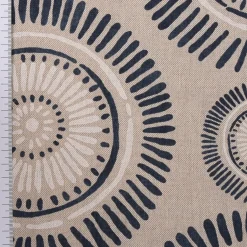 SCHÖNER LEBEN. Tischläufer Mandala Kreise Punkte Striche natur nachtblau cremeweiß 40x160cm
