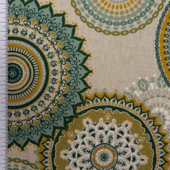 SCHÖNER LEBEN. Tischläufer Mandalas natur grün 40x160cm