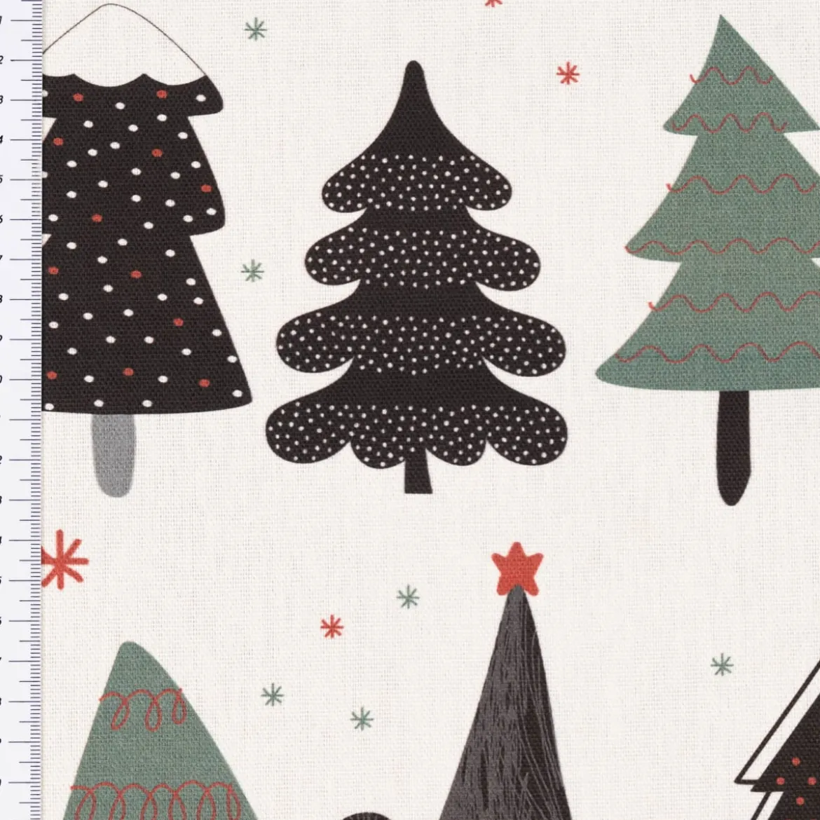 SCHÖNER LEBEN. Tischläufer Merry Christmas Tannenbaum Weihnachtsbaum ecru schwarz rot 40x160cm