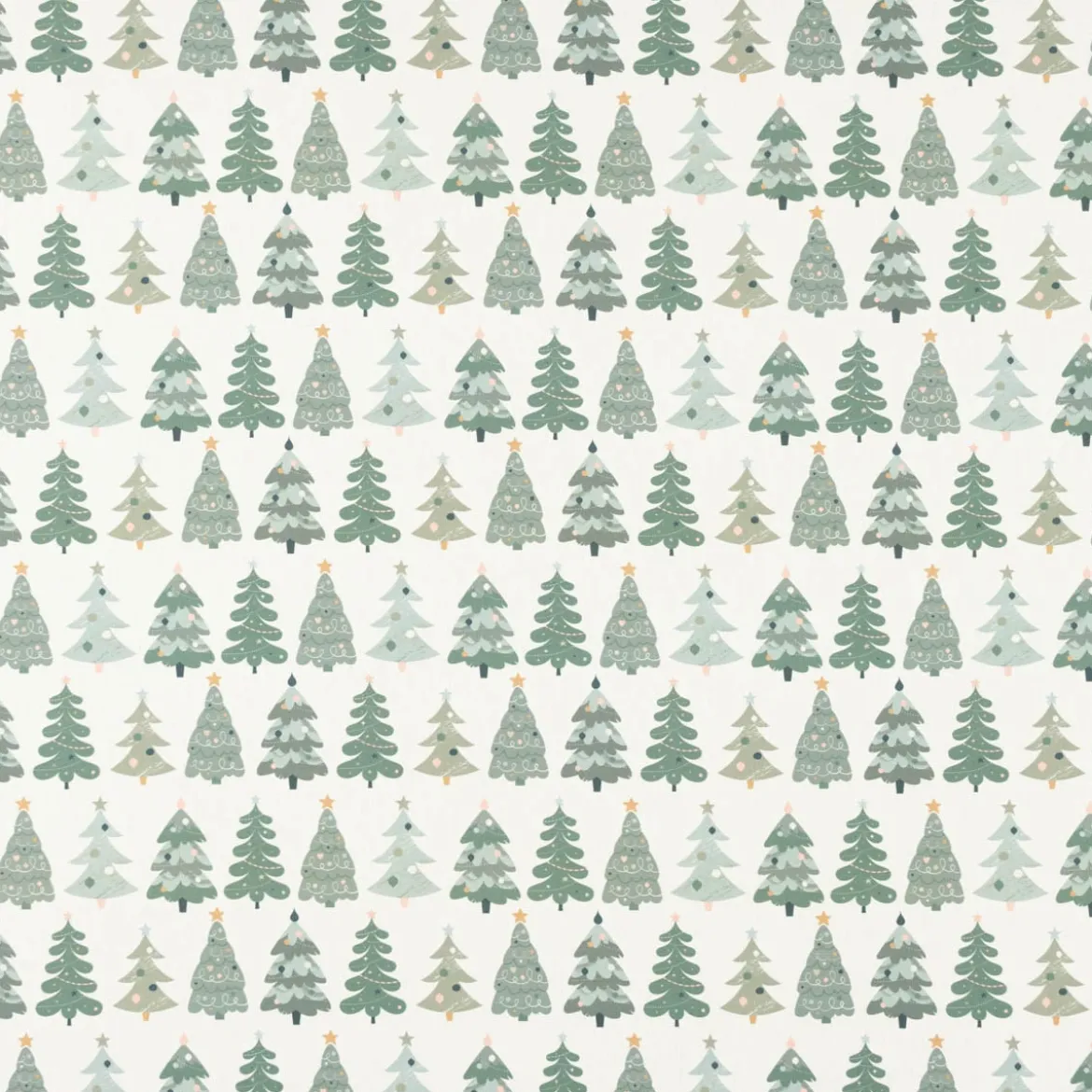 SCHÖNER LEBEN. Tischläufer Merry Christmas Weihnachtsbäume ecru altgrün 40x160cm