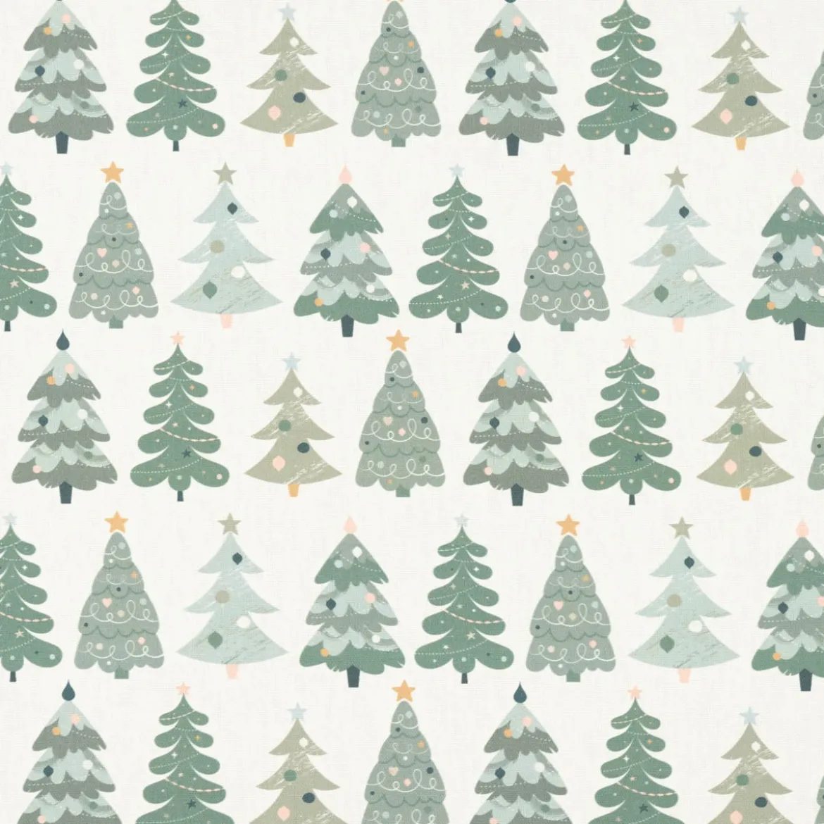 SCHÖNER LEBEN. Tischläufer Merry Christmas Weihnachtsbäume ecru altgrün 40x160cm