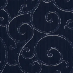 SCHÖNER LEBEN. Tischläufer Ornamente Schnörkel Lurex dunkelblau silberfarbig 40x160cm