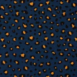 SCHÖNER LEBEN. Tischläufer Ottoman Leopardenmuster blau 40x160cm