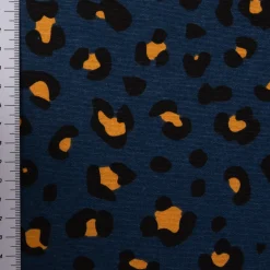 SCHÖNER LEBEN. Tischläufer Ottoman Leopardenmuster blau 40x160cm