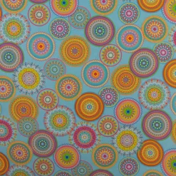 SCHÖNER LEBEN. Tischläufer Outdoor Mandalas türkis mulitcolor 40x160cm