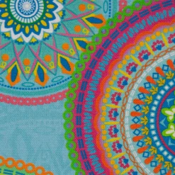 SCHÖNER LEBEN. Tischläufer Outdoor Mandalas türkis mulitcolor 40x160cm