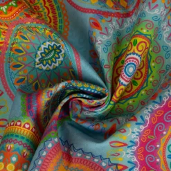 SCHÖNER LEBEN. Tischläufer Outdoor Mandalas türkis mulitcolor 40x160cm