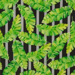 SCHÖNER LEBEN. Tischläufer Outdoor Palmen-Blätter grün schwarz grau 40x160cm
