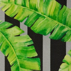 SCHÖNER LEBEN. Tischläufer Outdoor Palmen-Blätter grün schwarz grau 40x160cm