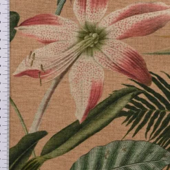 SCHÖNER LEBEN. Tischläufer Outdoor Romantic Botanic Exotik Blumen beige grün rosa 40x160cm