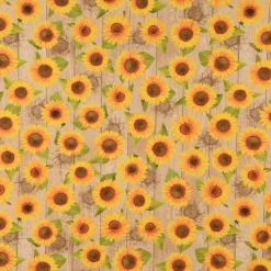 SCHÖNER LEBEN. Tischläufer Outdoor Sunflower Sonnenbumen Holzlatten beige gelb 40x160cm