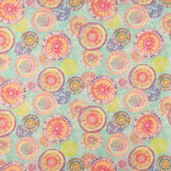 SCHÖNER LEBEN. Tischläufer Outdoor Mandala Watercolour mint bunt 40x160cm