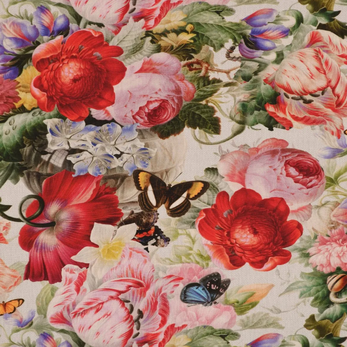 SCHÖNER LEBEN. Tischläufer Outdoor Flowers Painting Blumen Schmetterlinge bunt 40x160cm
