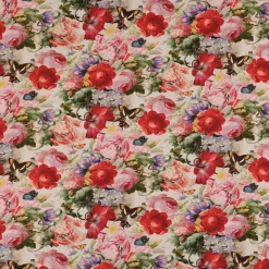 SCHÖNER LEBEN. Tischläufer Outdoor Flowers Painting Blumen Schmetterlinge bunt 40x160cm