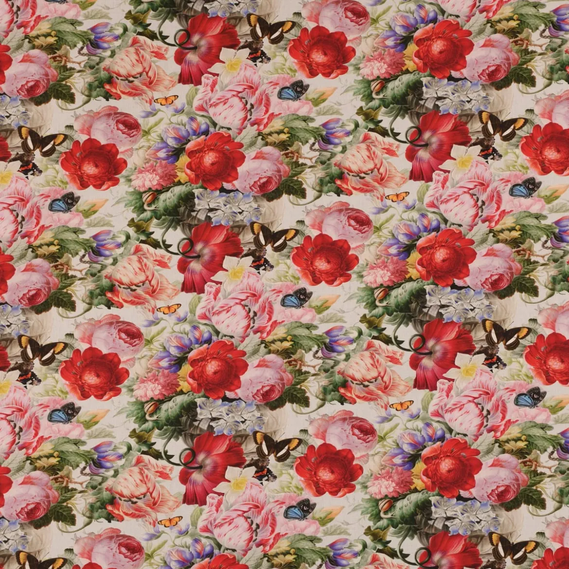 SCHÖNER LEBEN. Tischläufer Outdoor Flowers Painting Blumen Schmetterlinge bunt 40x160cm