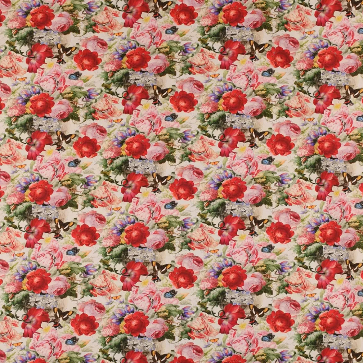 SCHÖNER LEBEN. Tischläufer Outdoor Flowers Painting Blumen Schmetterlinge bunt 40x160cm