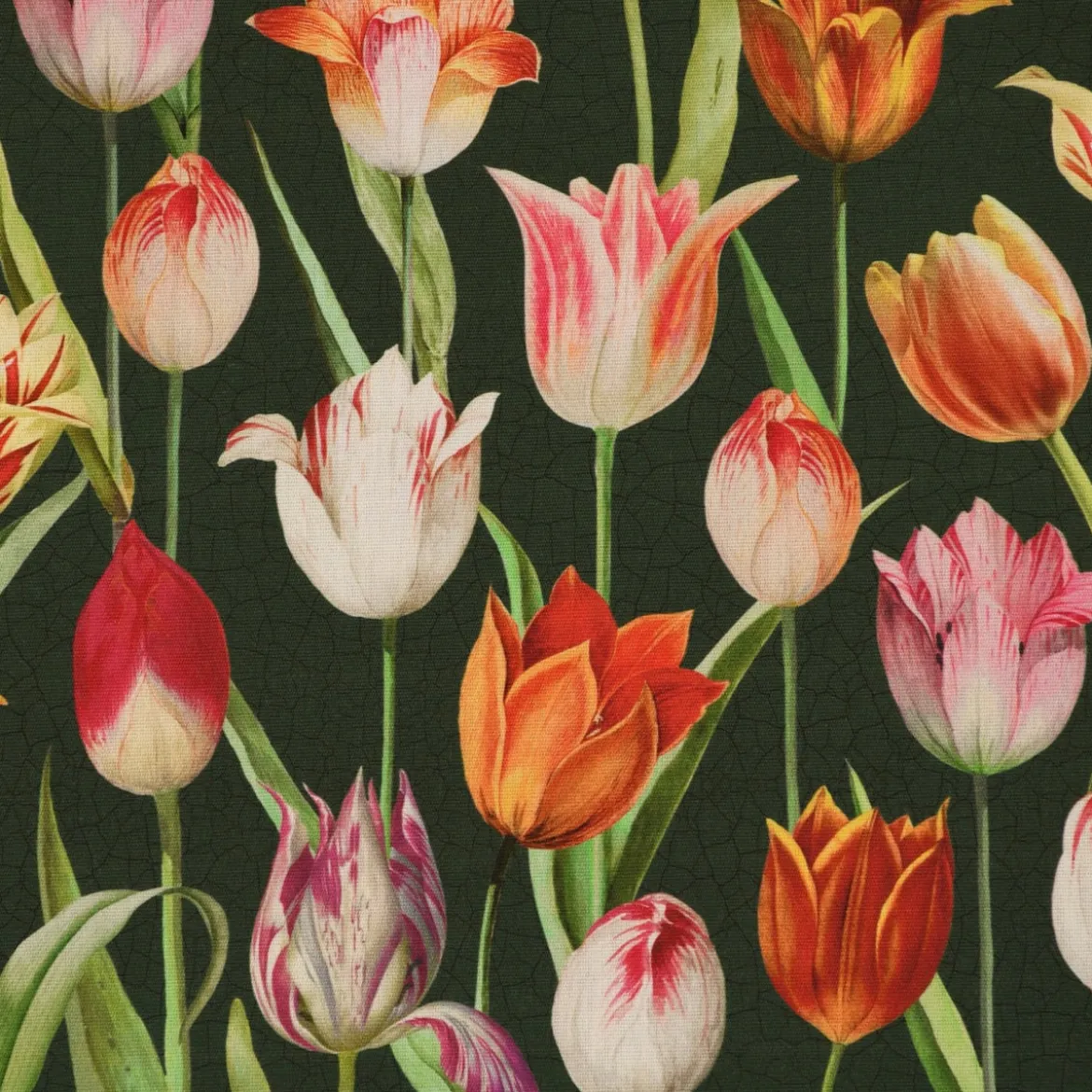 SCHÖNER LEBEN. Tischläufer Outdoor Tulip Painting Tulpen grün rot 40x160cm