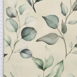 SCHÖNER LEBEN. Tischläufer Outdoor Plant Lover Blätterzweige Aquarell mint grün 40x160cm