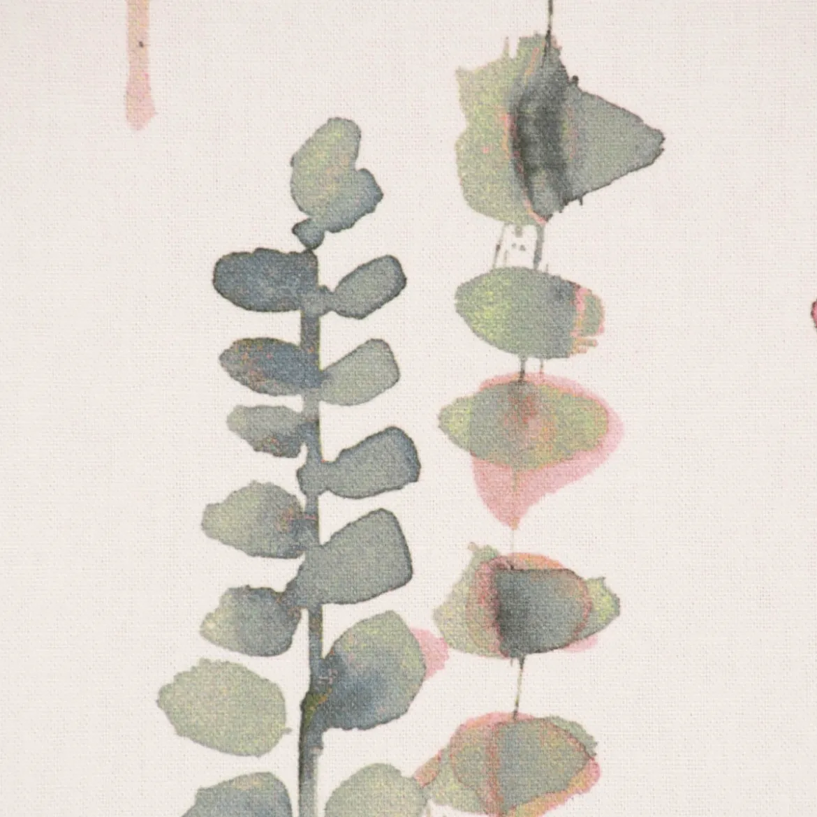 SCHÖNER LEBEN. Tischläufer Ranken Blätter Aquarell weiß grün rosa 40x160cm
