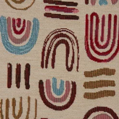 SCHÖNER LEBEN. Tischläufer Regenbogen beige blau rot 40x160cm