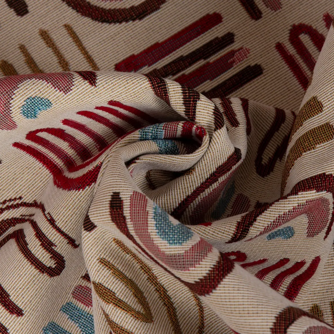 SCHÖNER LEBEN. Tischläufer Regenbogen beige blau rot 40x160cm