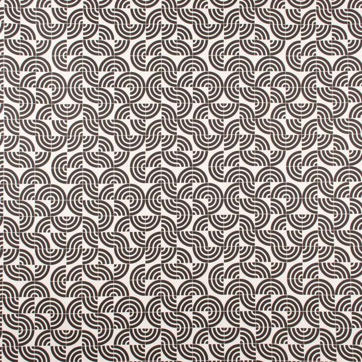 SCHÖNER LEBEN. Tischläufer Retro Quadrat Bogen schwarz weiß 40x160cm