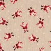SCHÖNER LEBEN. Tischläufer Santa Snow Weihnachtsmann natur rot weiß 40x160cm