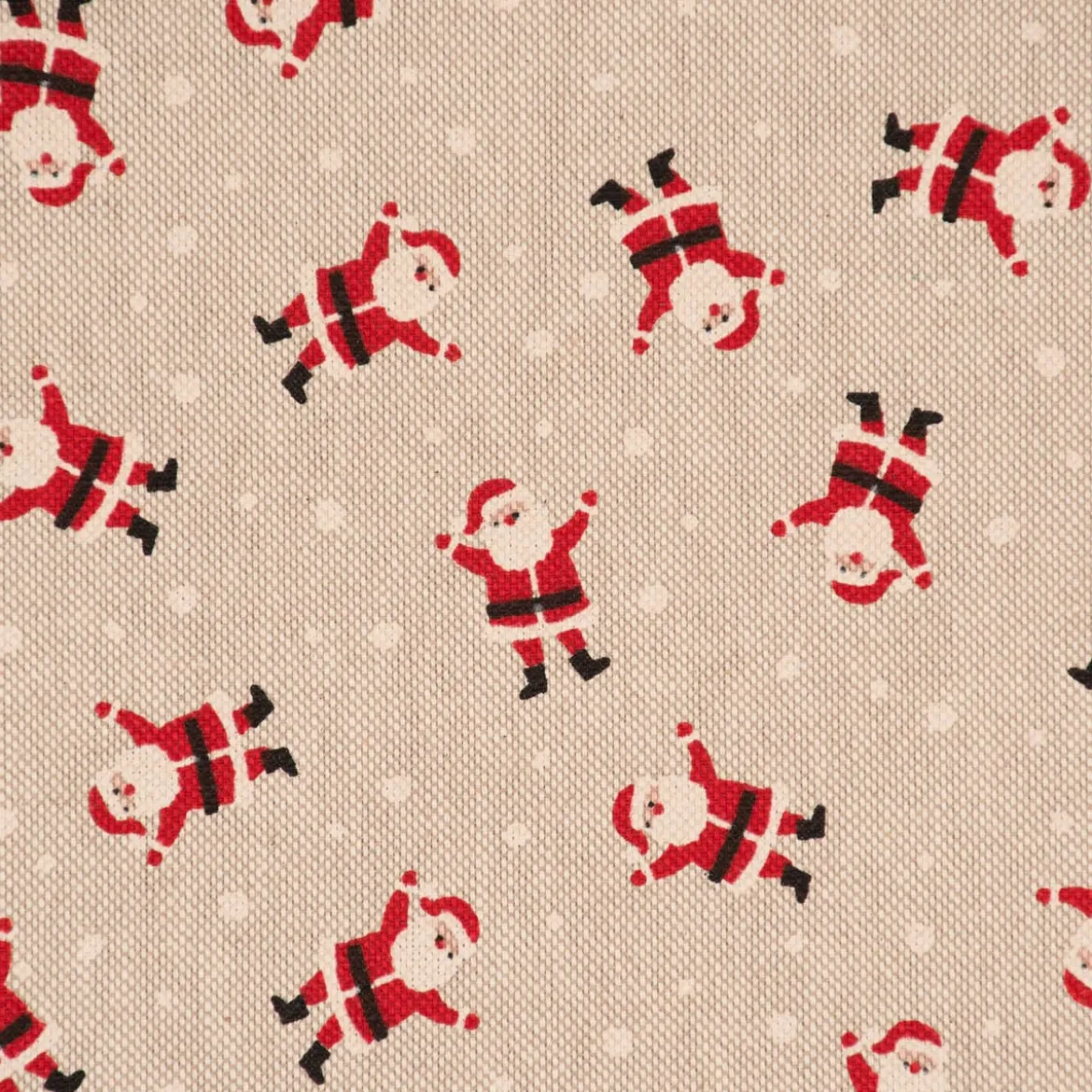 SCHÖNER LEBEN. Tischläufer Santa Snow Weihnachtsmann natur rot weiß 40x160cm