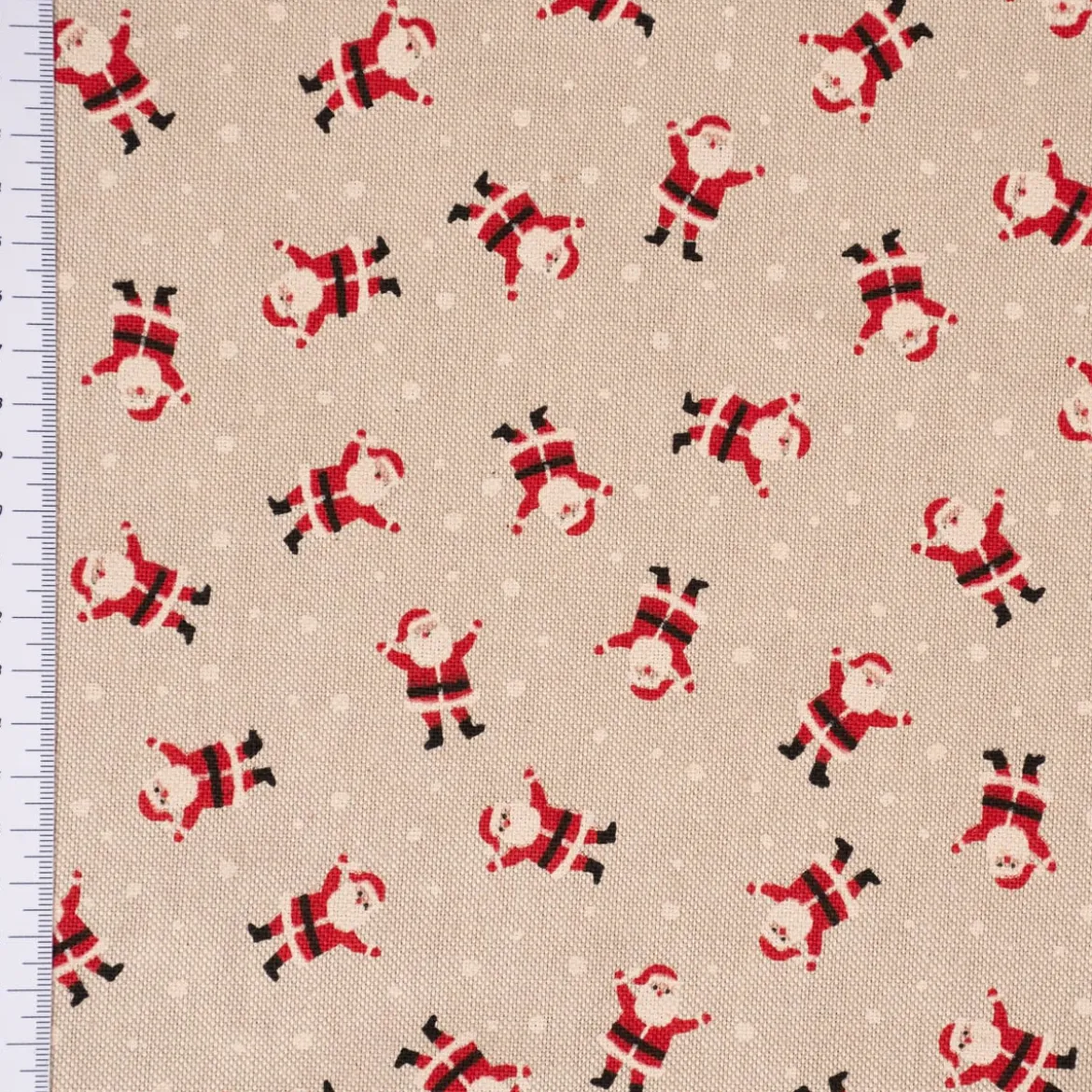 SCHÖNER LEBEN. Tischläufer Santa Snow Weihnachtsmann natur rot weiß 40x160cm