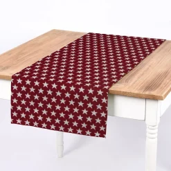 SCHÖNER LEBEN. Tischläufer Sterne beidseitig rot weiß 40x160cm