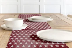 SCHÖNER LEBEN. Tischläufer Sterne beidseitig rot weiß 40x160cm