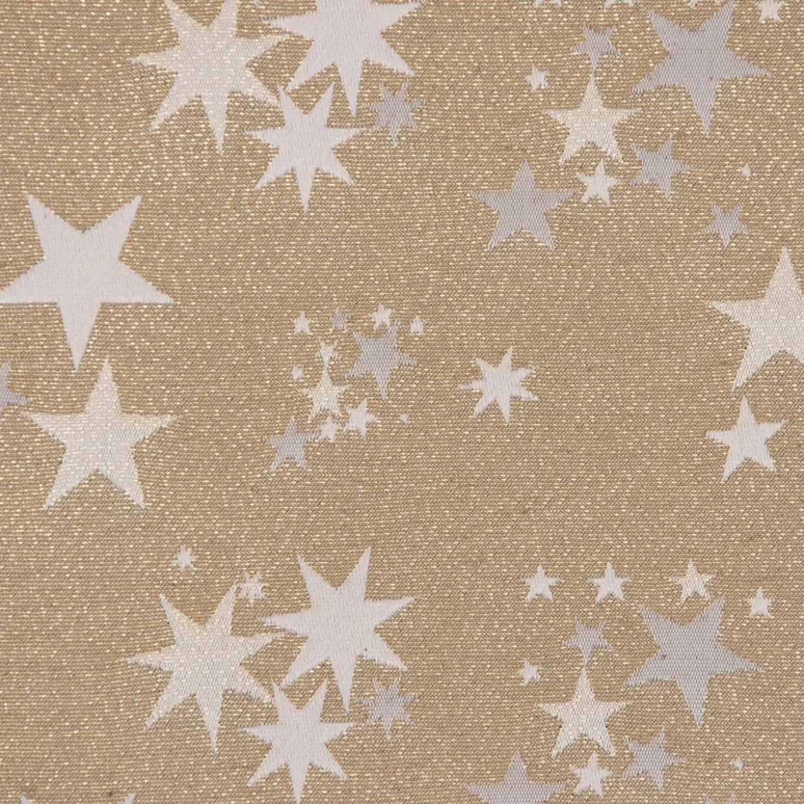 SCHÖNER LEBEN. Tischläufer Sterne beidseitig gold beige 40x160cm