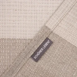 SCHÖNER LEBEN. Tischläufer Streifen 9,5cm creme beige braun grau 40x160cm