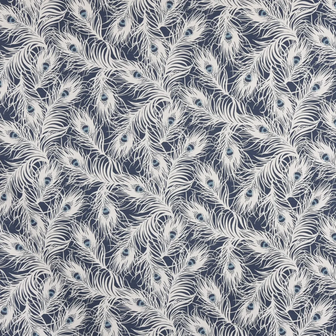 SCHÖNER LEBEN. Tischläufer STUDIO G Federn Pfau dunkelblau weiß blau 40x160cm