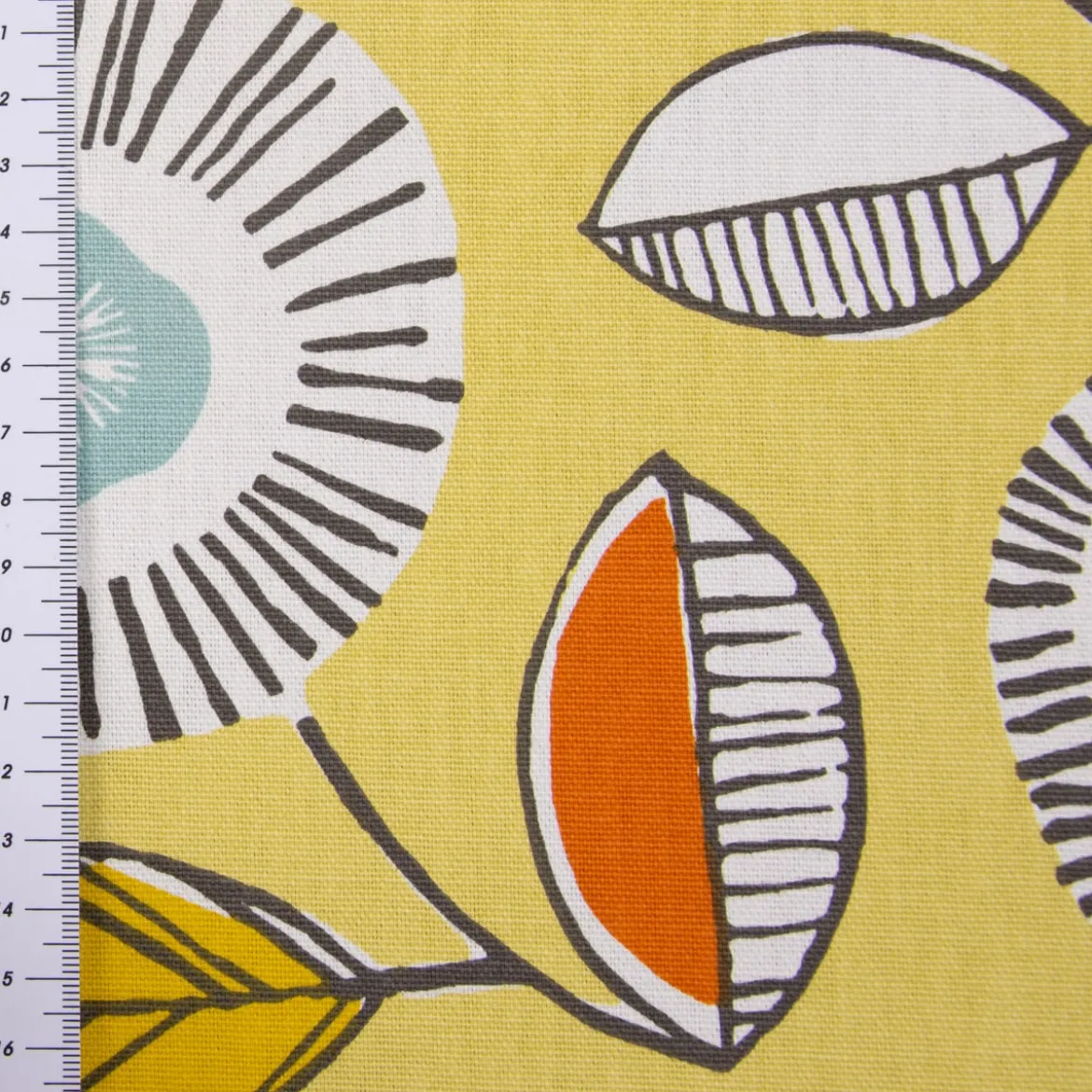 SCHÖNER LEBEN. Tischläufer Sundance Blumen hellgrün braun orange aqua 40x160cm