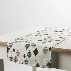 Schöner Leben Tischläufer Vierecke Ethno pastell Töne 40x160cm