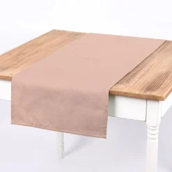 SCHÖNER LEBEN. Tischläufer Waffelrelief Kästchenstruktur uni altrosa 40x160cm