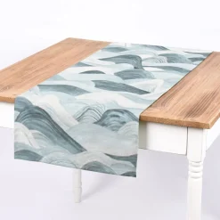SCHÖNER LEBEN. Tischläufer Wellen blau 40x160cm