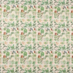 SCHÖNER LEBEN. Tischläufer Wintergarten Pflanztöpfe beige grün 40x160cm