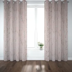 SCHÖNER LEBEN. Vorhang Almond Blossom Mandelblütenzweige rosa 245cm oder Wunschlänge