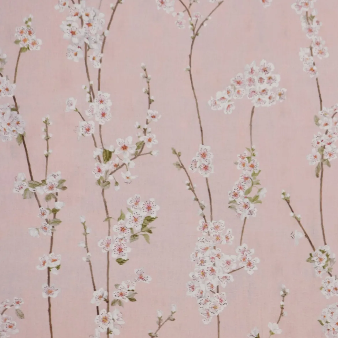 SCHÖNER LEBEN. Vorhang Almond Blossom Mandelblütenzweige rosa 245cm oder Wunschlänge