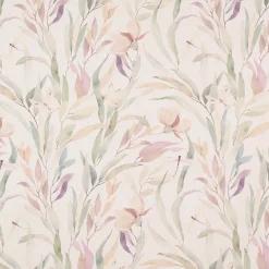 SCHÖNER LEBEN. Vorhang Aquarell Blätter Blüten Schmetterling weiß pastell 245cm oder Wunschlänge