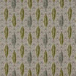 SCHÖNER LEBEN. Vorhang Art Déco Blätter Fächer creme grün 245cm oder Wunschlänge