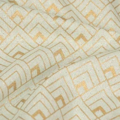 SCHÖNER LEBEN. Vorhang Art Deco Metallic Rauten mint goldfarbig 245cm oder Wunschlänge
