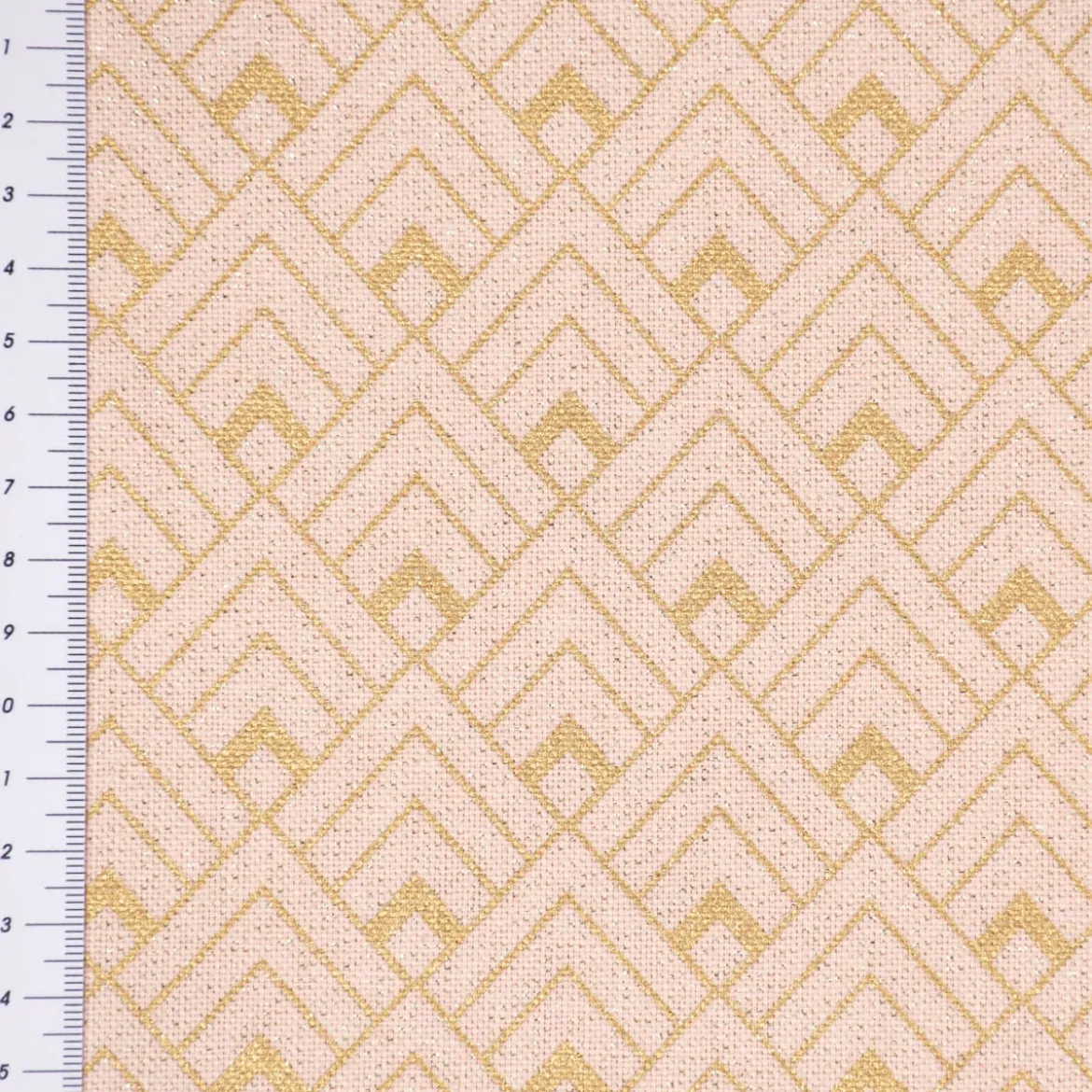 SCHÖNER LEBEN. Vorhang Art Deco Metallic Rauten rosa goldfarbig 245cm oder Wunschlänge