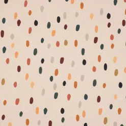 SCHÖNER LEBEN. Vorhang aus Baumwolle Punkte Tupfen ecru grün orange 245cm oder Wunschlänge