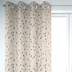 SCHÖNER LEBEN. Vorhang aus Baumwolle Punkte Tupfen ecru grün orange 245cm oder Wunschlänge