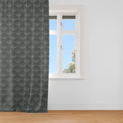 SCHÖNER LEBEN. Vorhang aus Baumwolle Fächer Bogen dunkelblau mintgrün 245cm oder Wunschlänge